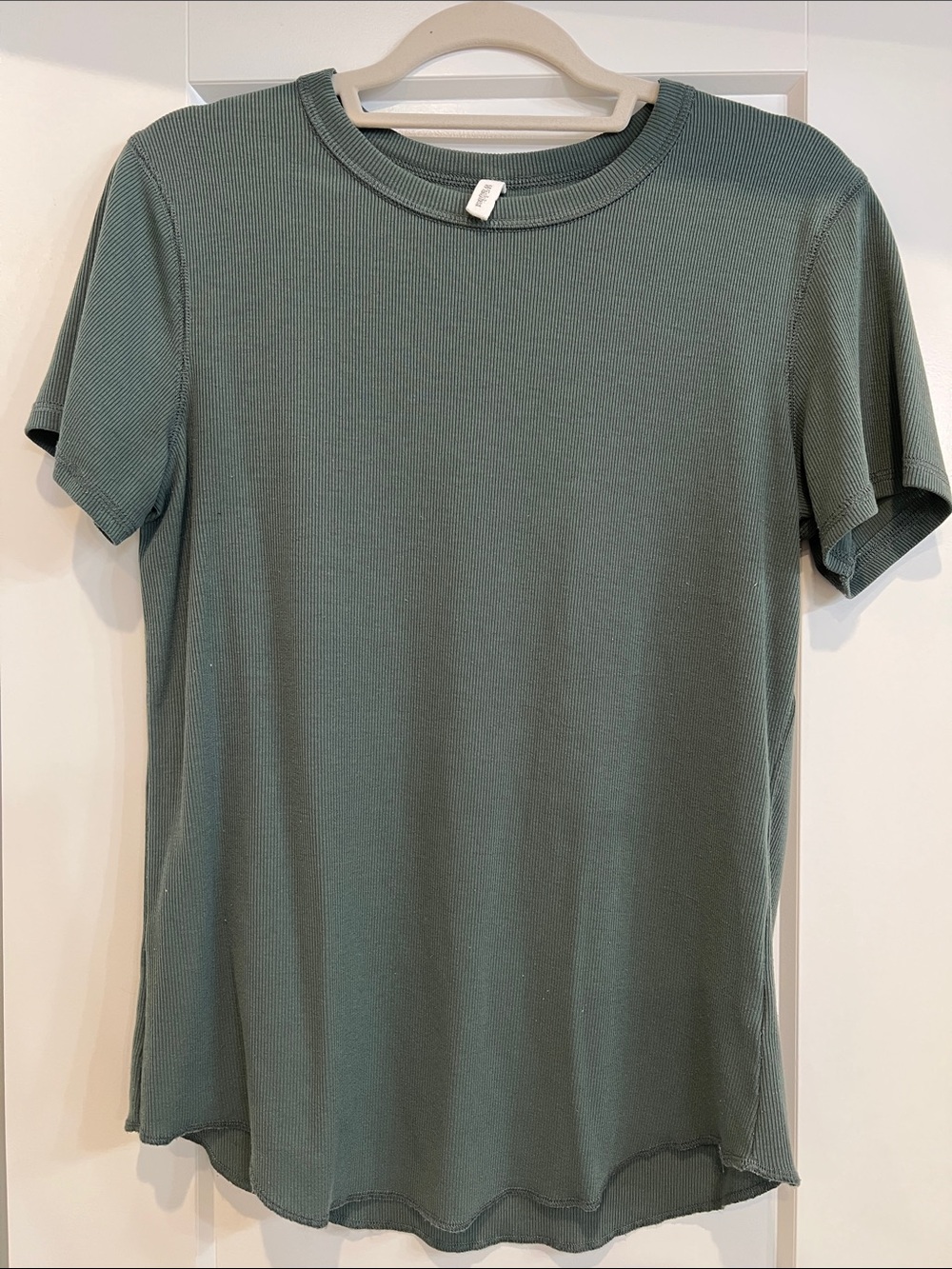 Wishlist Sage Green Ribbed Short Sleeve Tee